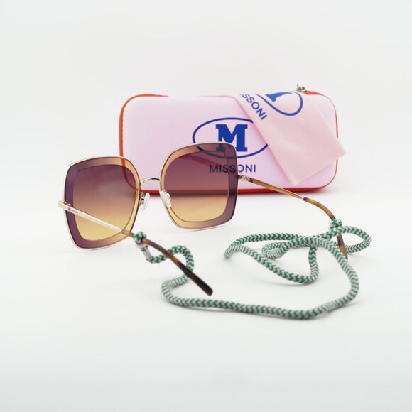 M Missoni MMI 0034/S 0J5G DG Geometric Sunglasses - Gold/Brown main image 9